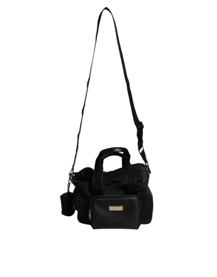 Dolce &amp; Gabbana Black Shoulder Strap Pet Carry Logo Plaque Bag