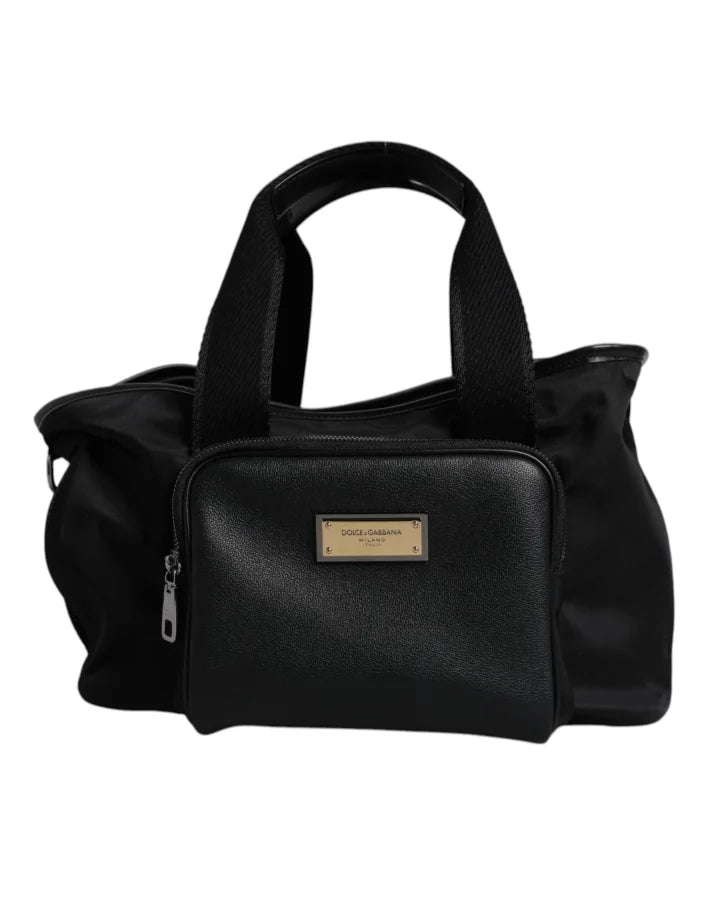 Dolce &amp; Gabbana Black Shoulder Strap Pet Carry Logo Plaque Bag