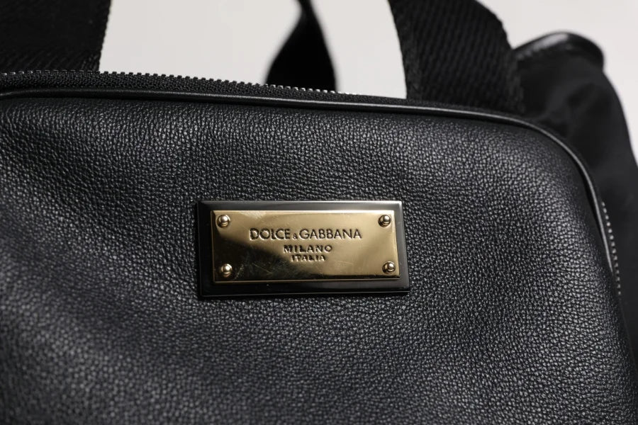 Dolce &amp; Gabbana Black Shoulder Strap Pet Carry Logo Plaque Bag