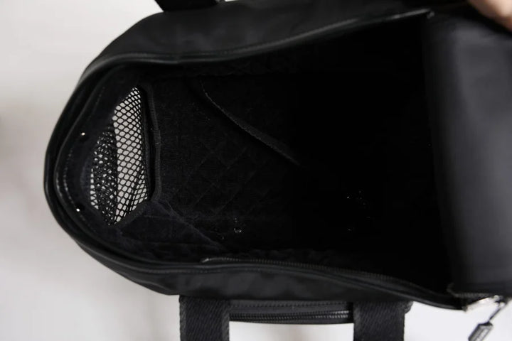 Dolce &amp; Gabbana Black Shoulder Strap Pet Carry Logo Plaque Bag