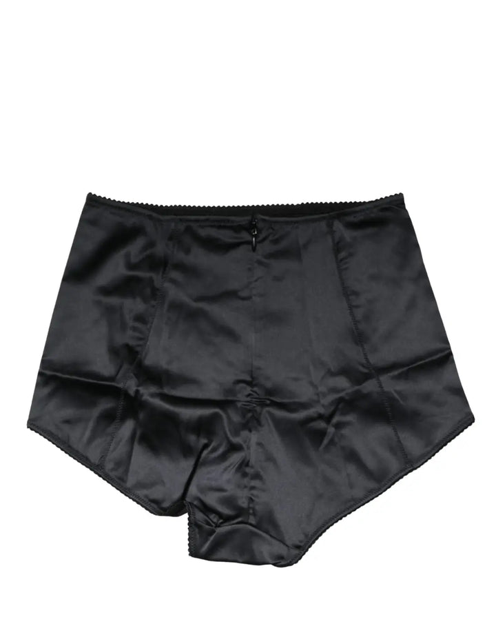 Dolce &amp; Gabbana Black Silk Blend High Waist Girdle Panty Underwear