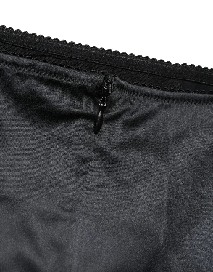 Dolce &amp; Gabbana Black Silk Blend High Waist Girdle Panty Underwear
