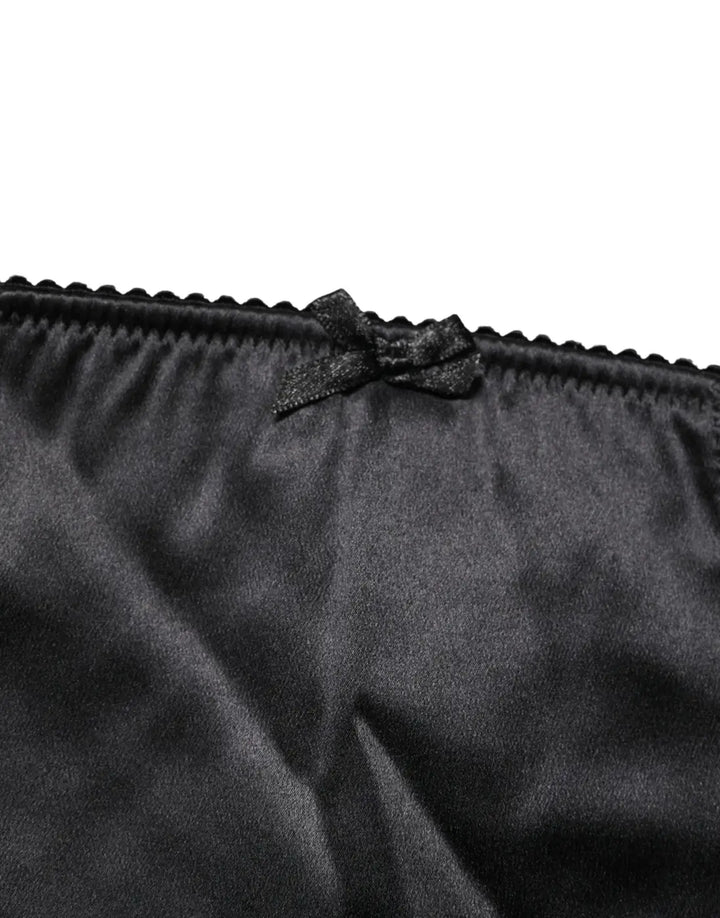 Dolce &amp; Gabbana Black Silk Blend High Waist Girdle Panty Underwear