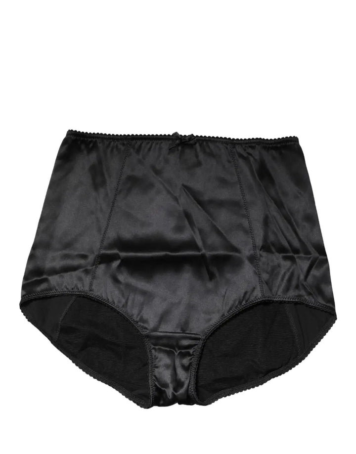Dolce &amp; Gabbana Black Silk Blend High Waist Girdle Panty Underwear