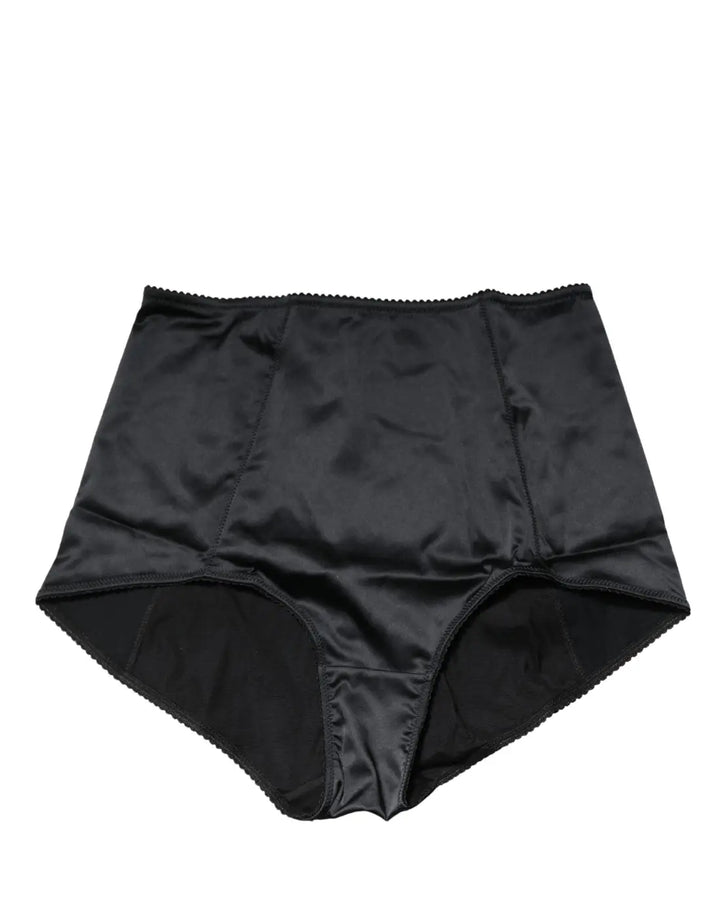 Dolce &amp; Gabbana Black Silk Blend High Waist Girdle Panty Underwear
