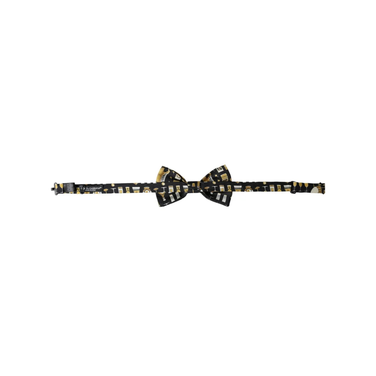 Dolce & Gabbana Black Silk Cocktail Adjustable Neck Men Bow Tie
