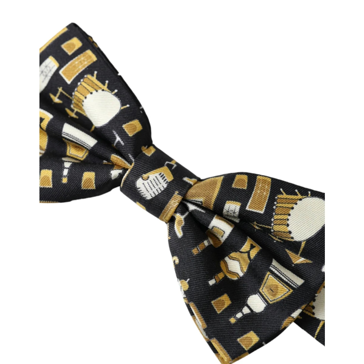 Dolce & Gabbana Black Silk Cocktail Adjustable Neck Men Bow Tie