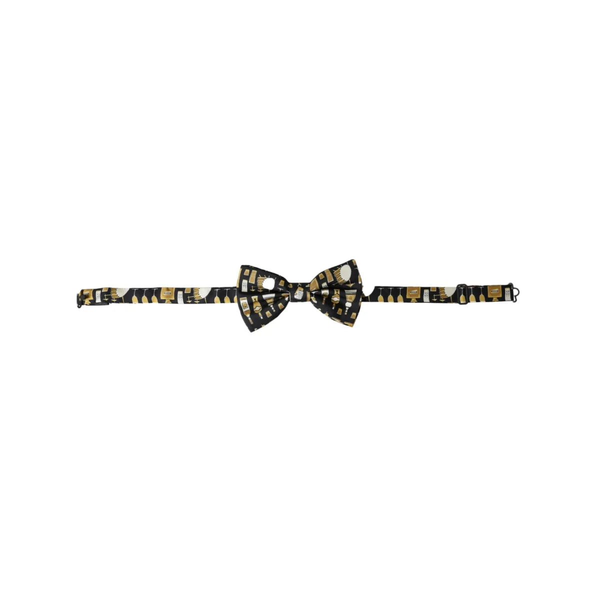 Dolce & Gabbana Black Silk Cocktail Adjustable Neck Men Bow Tie