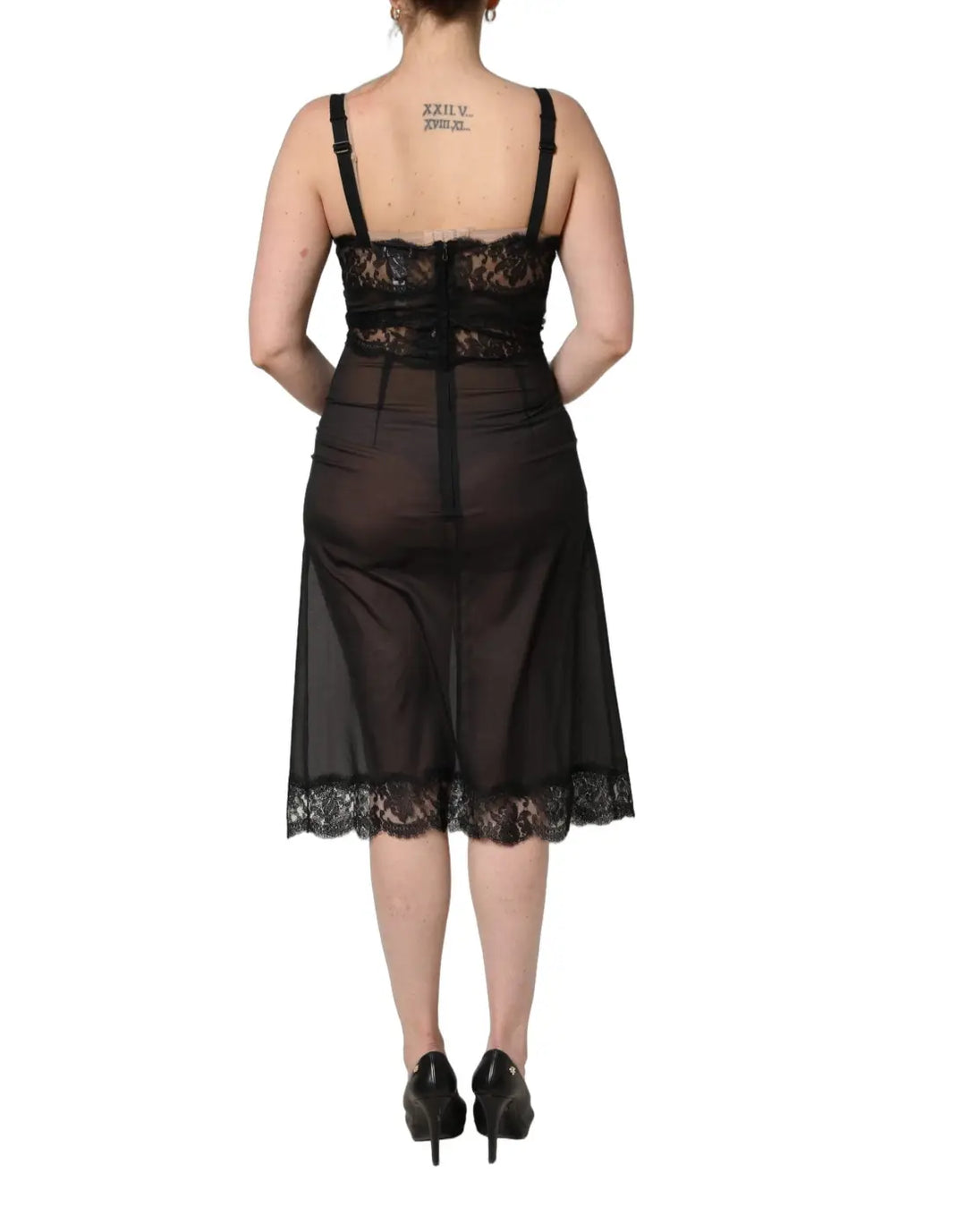 Dolce &amp; Gabbana Black Silk Lace Slip Lingerie Chemise Sleepwear
