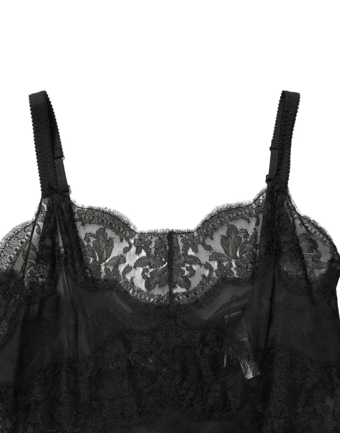 Dolce &amp; Gabbana Black Silk Lace Slip Lingerie Chemise Sleepwear