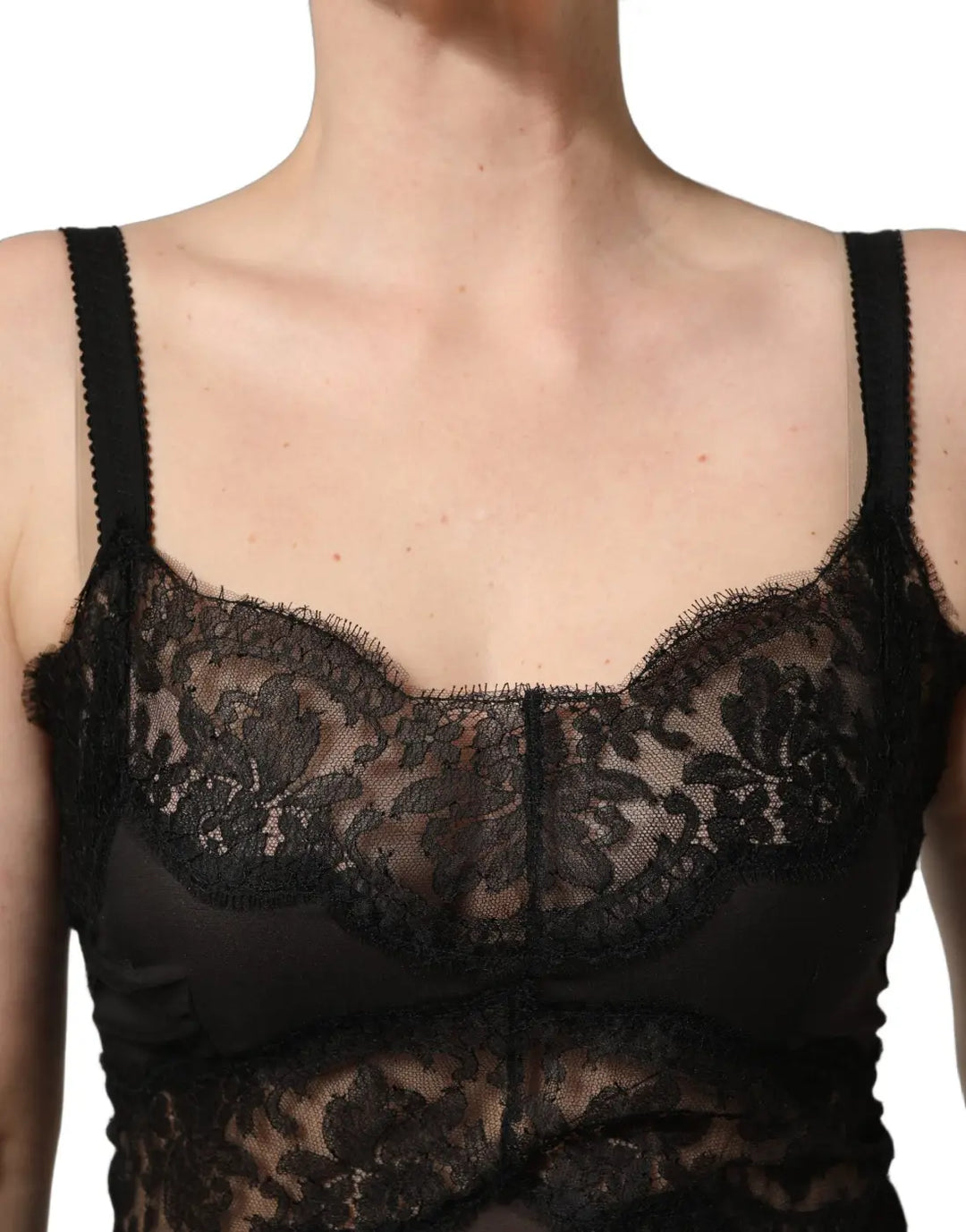 Dolce &amp; Gabbana Black Silk Lace Slip Lingerie Chemise Sleepwear