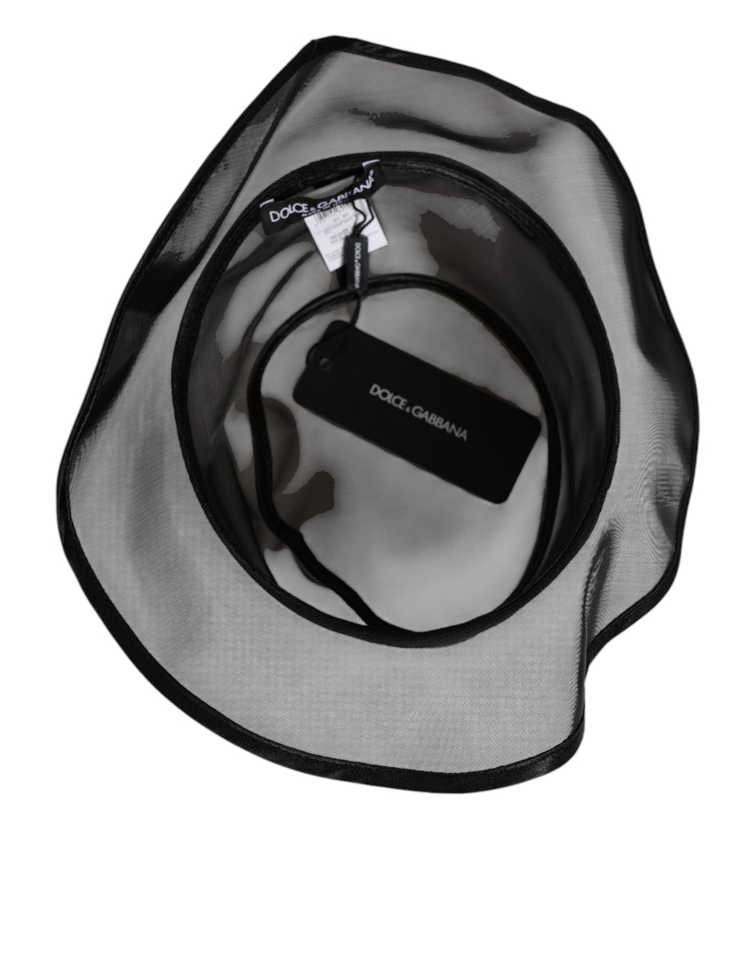 Dolce &amp; Gabbana Black Silk Mesh Bucket Men Fisherman Cap Hat