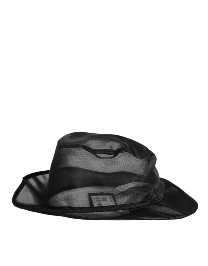 Dolce &amp; Gabbana Black Silk Mesh Bucket Men Fisherman Cap Hat