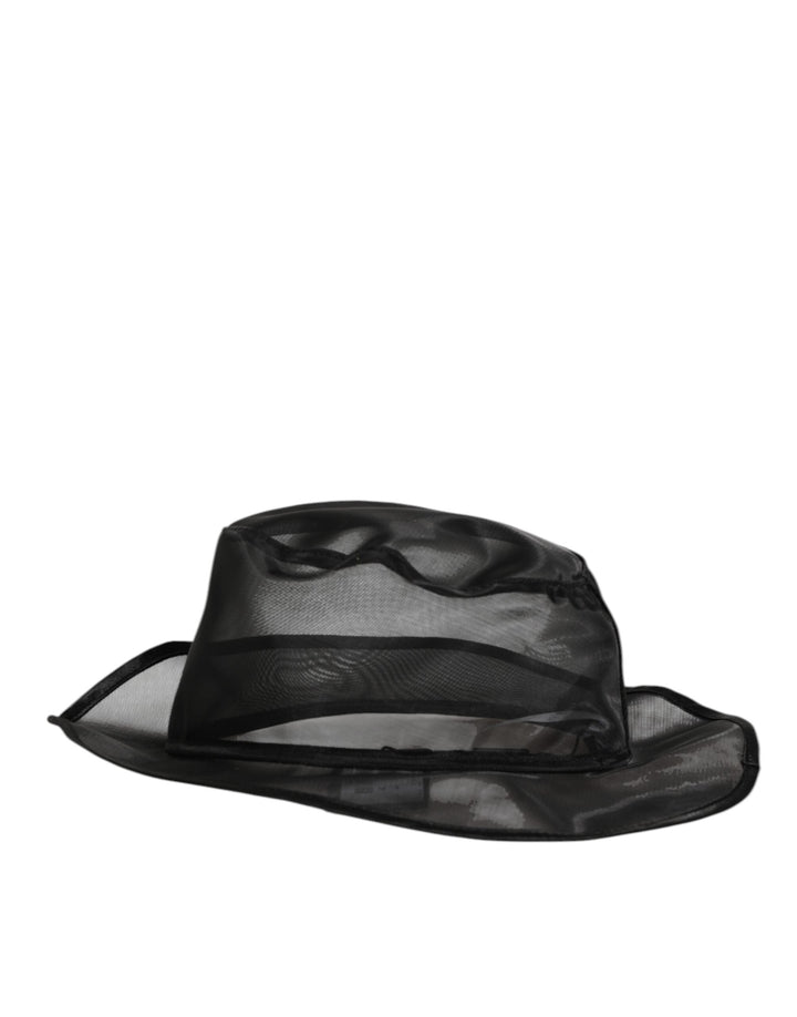 Dolce &amp; Gabbana Black Silk Mesh Bucket Men Fisherman Cap Hat