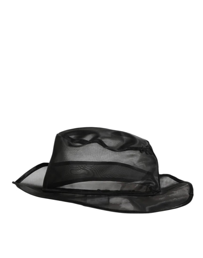 Dolce &amp; Gabbana Black Silk Mesh Bucket Men Fisherman Cap Hat