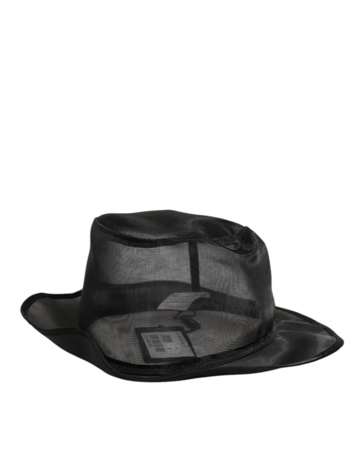 Dolce &amp; Gabbana Black Silk Mesh Bucket Men Fisherman Cap Hat