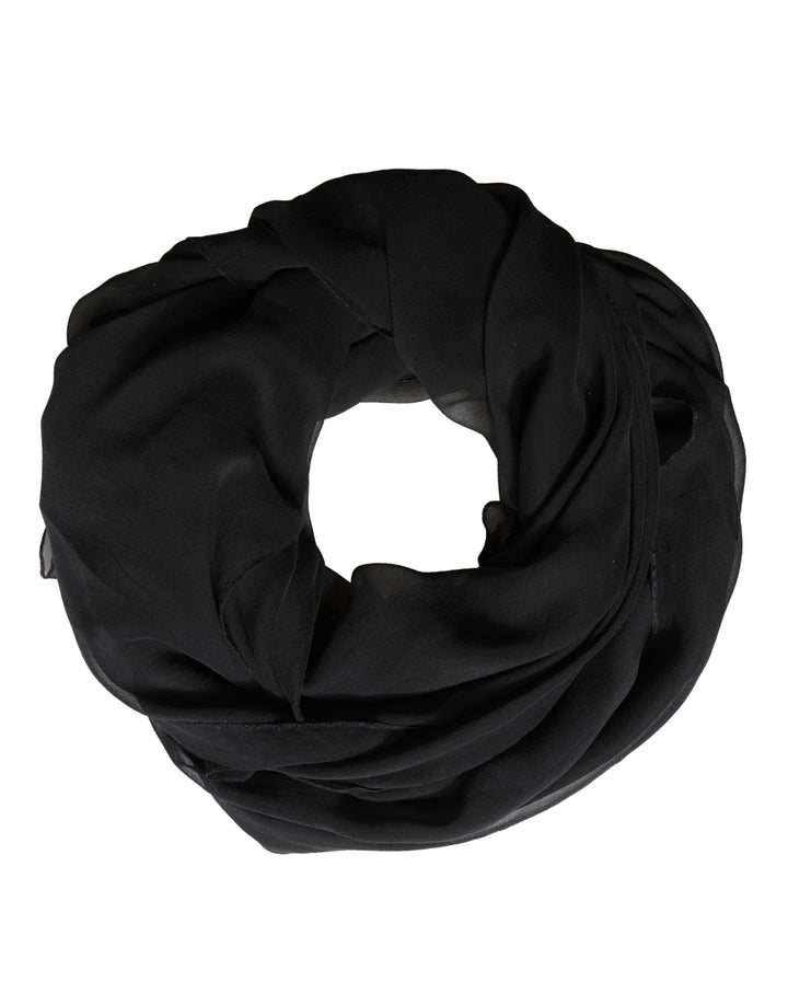 Dolce &amp; Gabbana Black Silk Neck Wrap Shawl Stole 167cm x 126cm Scarf