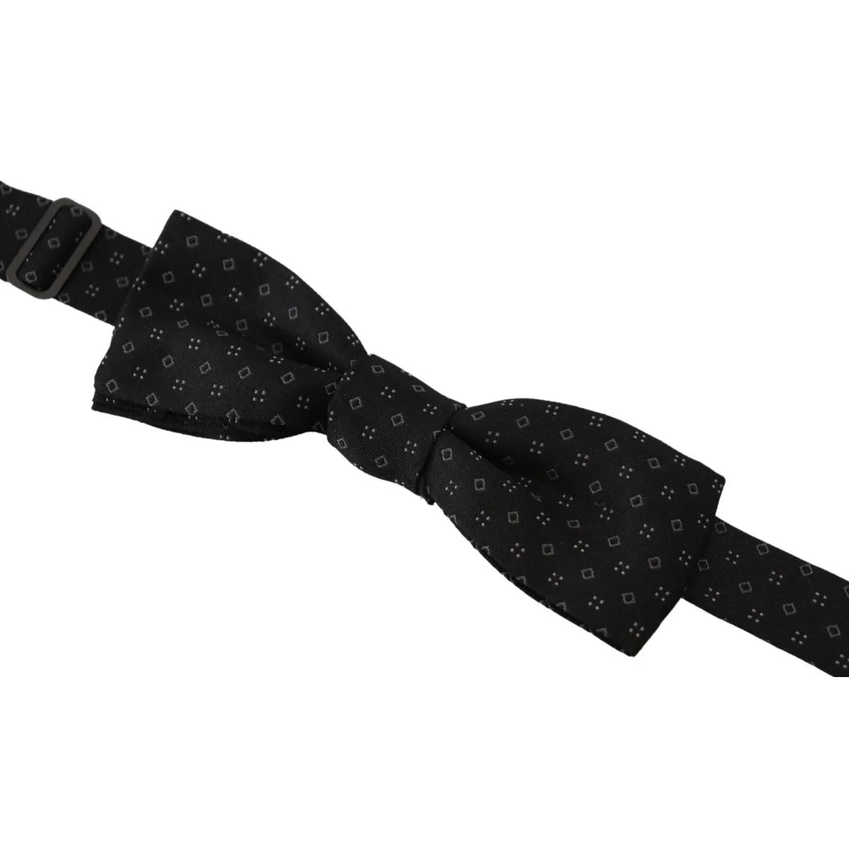 Dolce & Gabbana Black Silk Patterned Necktie Men Accessory Bow Tie