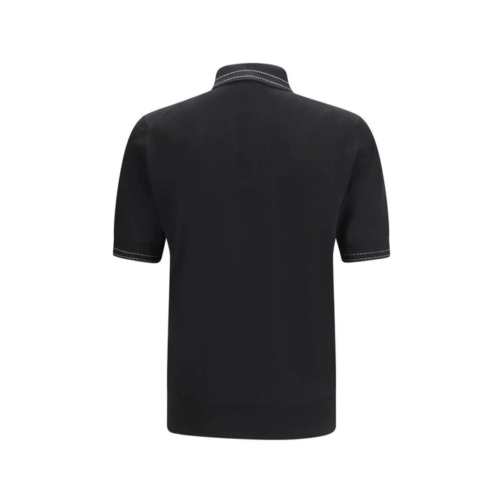 Dolce &amp; Gabbana Black Silk Polo Shirt