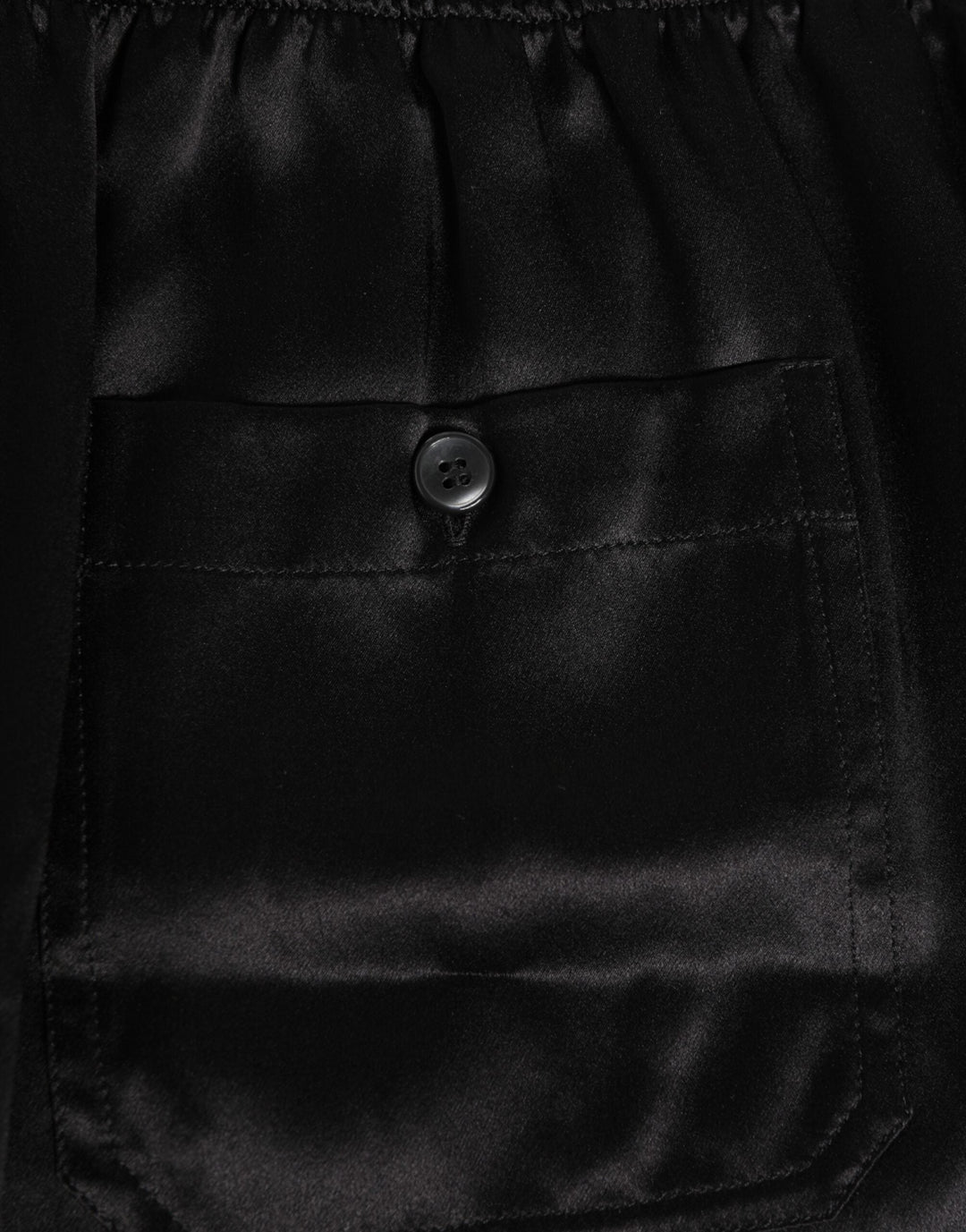 Dolce &amp; Gabbana Black Silk Satin Elastic Men Boxer Short Swimwear