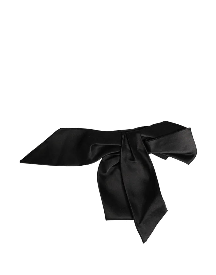 Dolce &amp; Gabbana Black Silk Satin Sash Wide Waist Women Belt