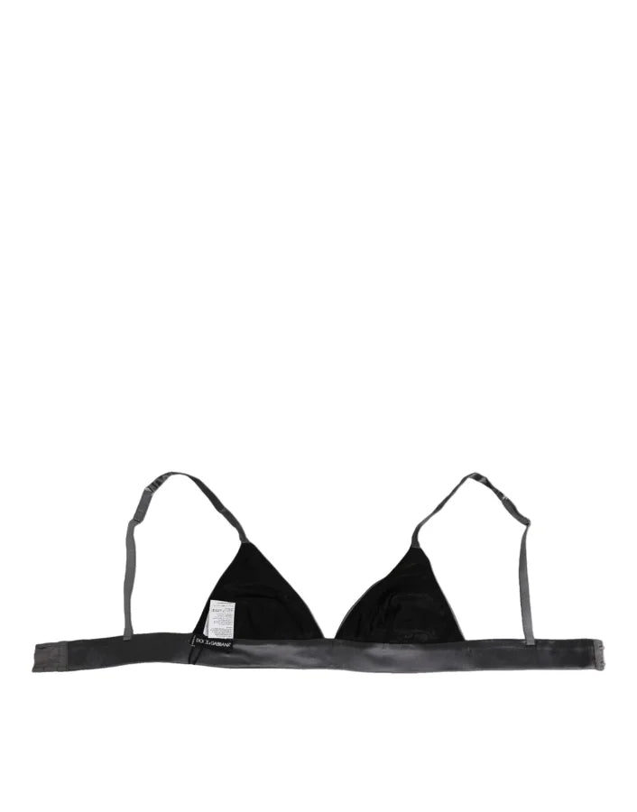 Dolce &amp; Gabbana Black Silk Satin Triangle Soft Cup Underwear