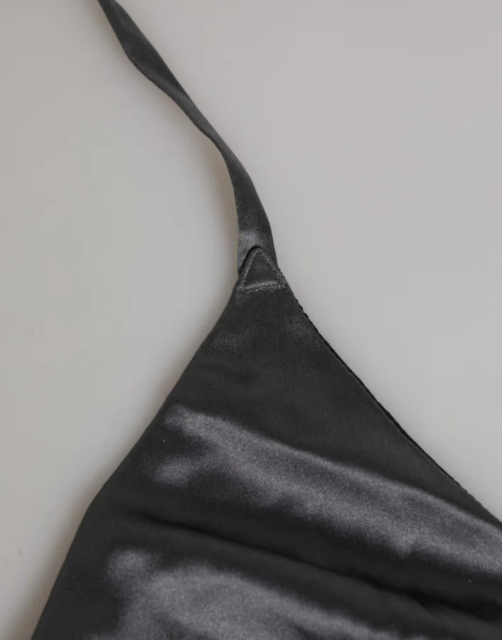 Dolce &amp; Gabbana Black Silk Satin Triangle Soft Cup Underwear