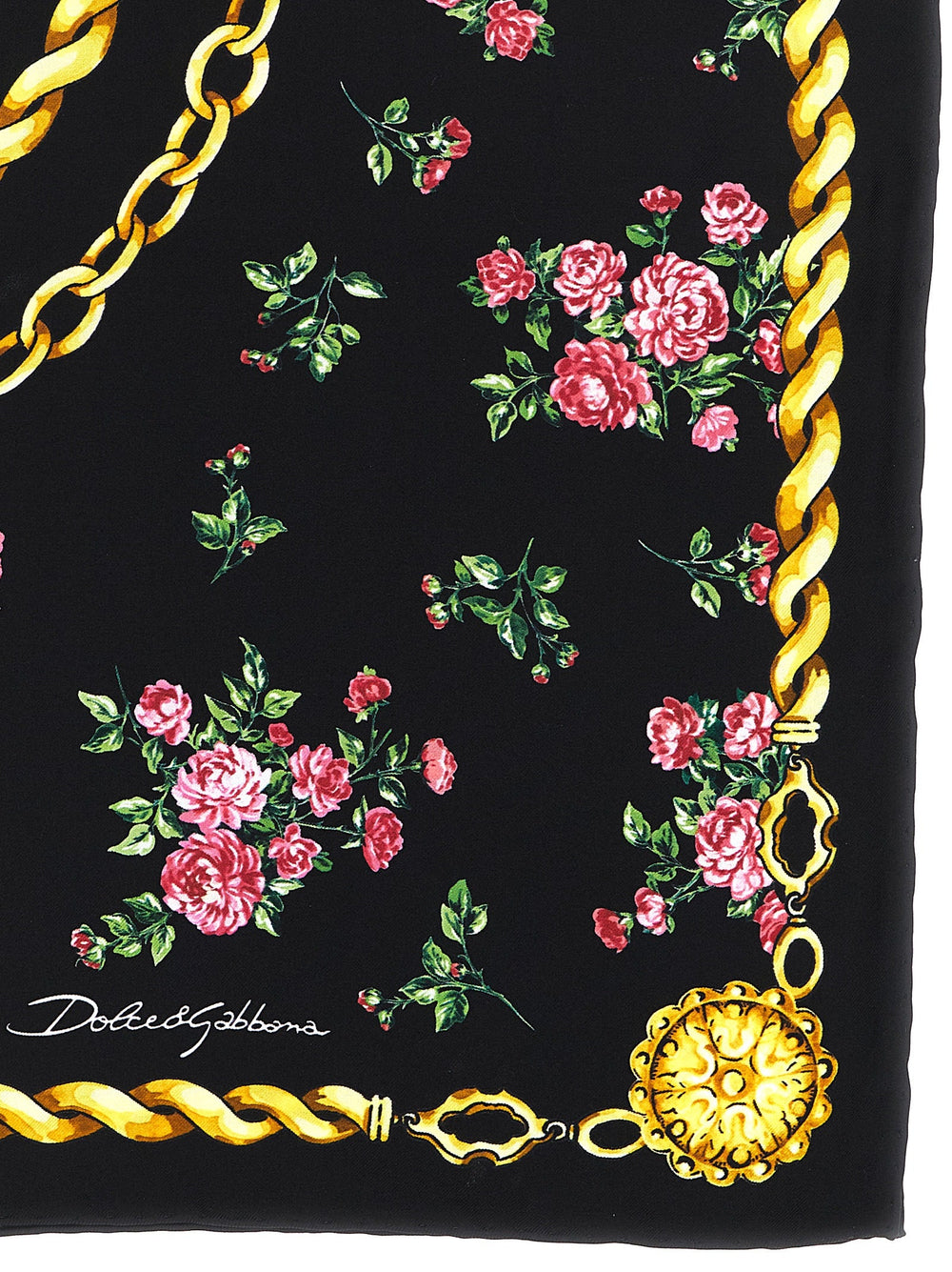 Dolce & Gabbana Black Silk Scarf