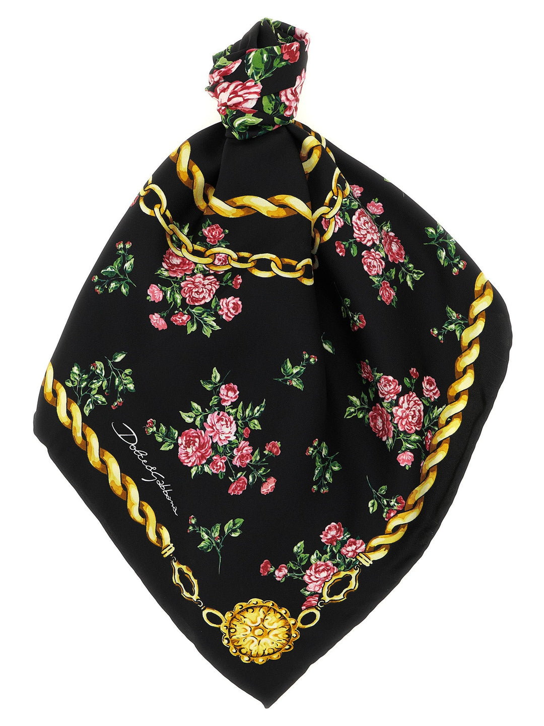 Dolce & Gabbana Black Silk Scarf