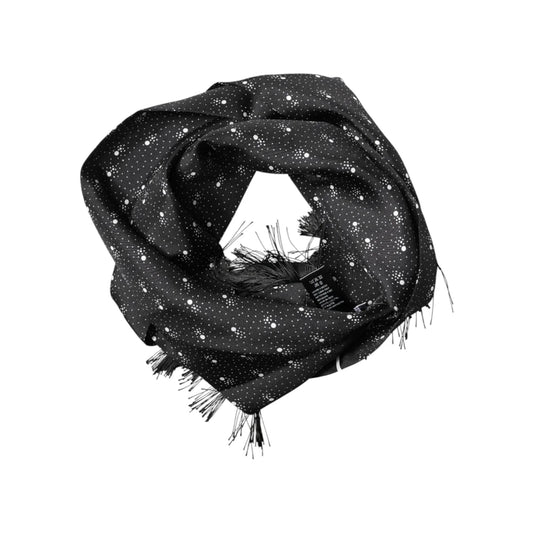 Dolce and Gabbana Black Silk Scarf for Men with Subtle Dotted Pattern &