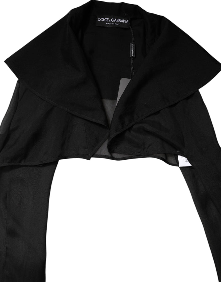 Dolce &amp; Gabbana Blouses - Women’s Black Silk Sheer Long Sleeves Blouse Top
