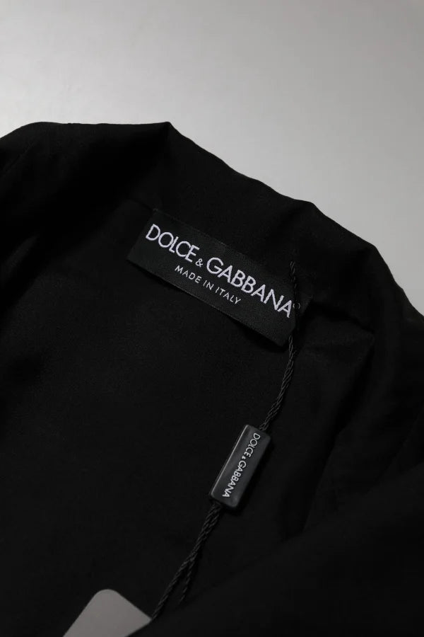Dolce &amp; Gabbana Black Silk Sheer Long Sleeves Blouse Top