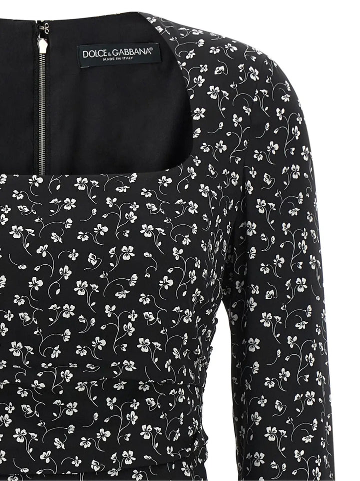 Dolce &amp; Gabbana Black Silk Short Dress