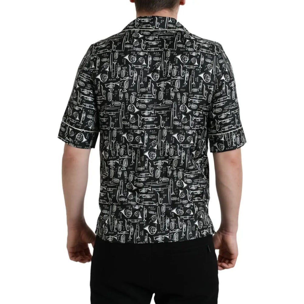 Dolce & Gabbana Black Silk Shortsleeve Shirt