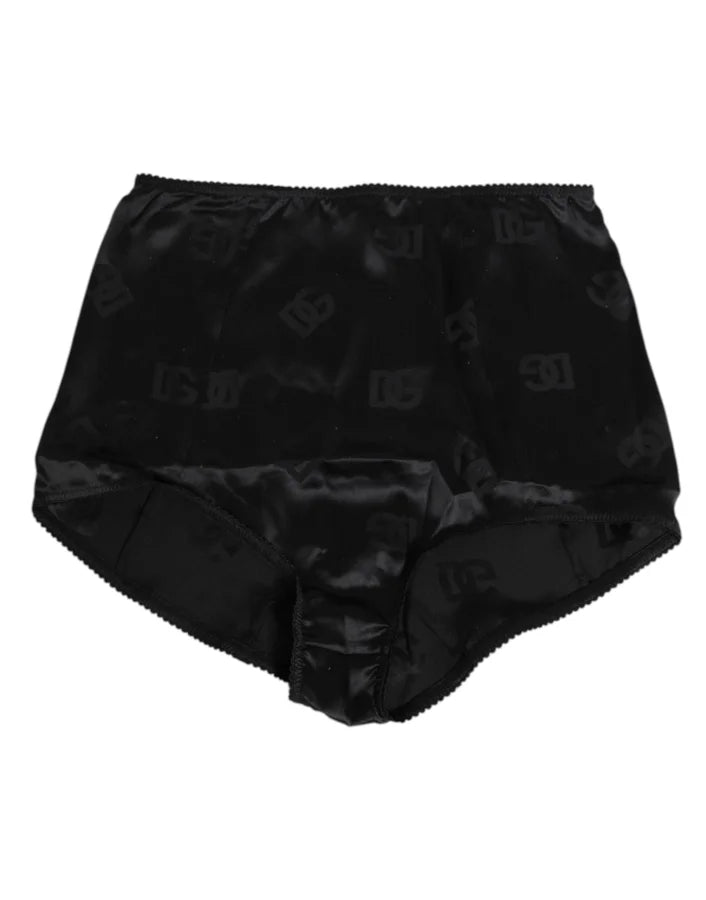 Dolce &amp; Gabbana Black Silk Stretch High Waist Girdle Underwear