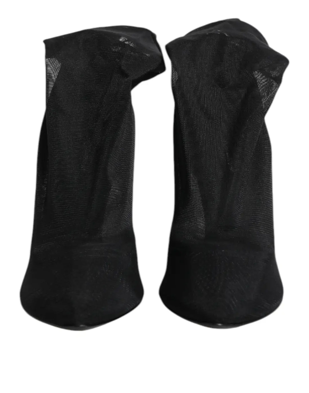 Dolce &amp; Gabbana Black Silk Stretch Mesh Sock Boots Shoes