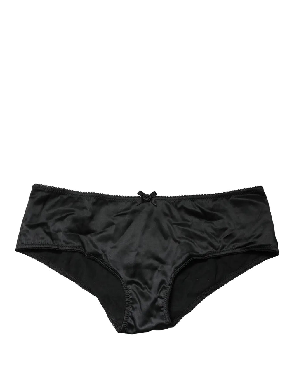 Dolce & Gabbana Black Silk Stretch Mid Waist Brief Panty Underwear