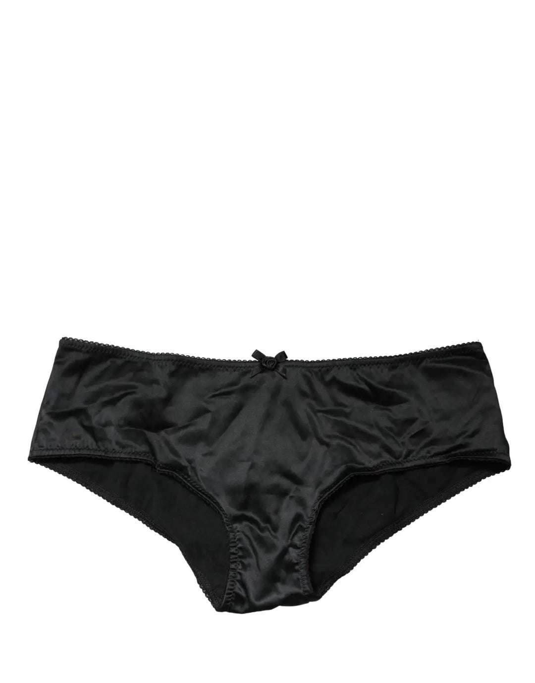 Dolce &amp; Gabbana Black Silk Stretch Mid Waist Brief Panty Underwear