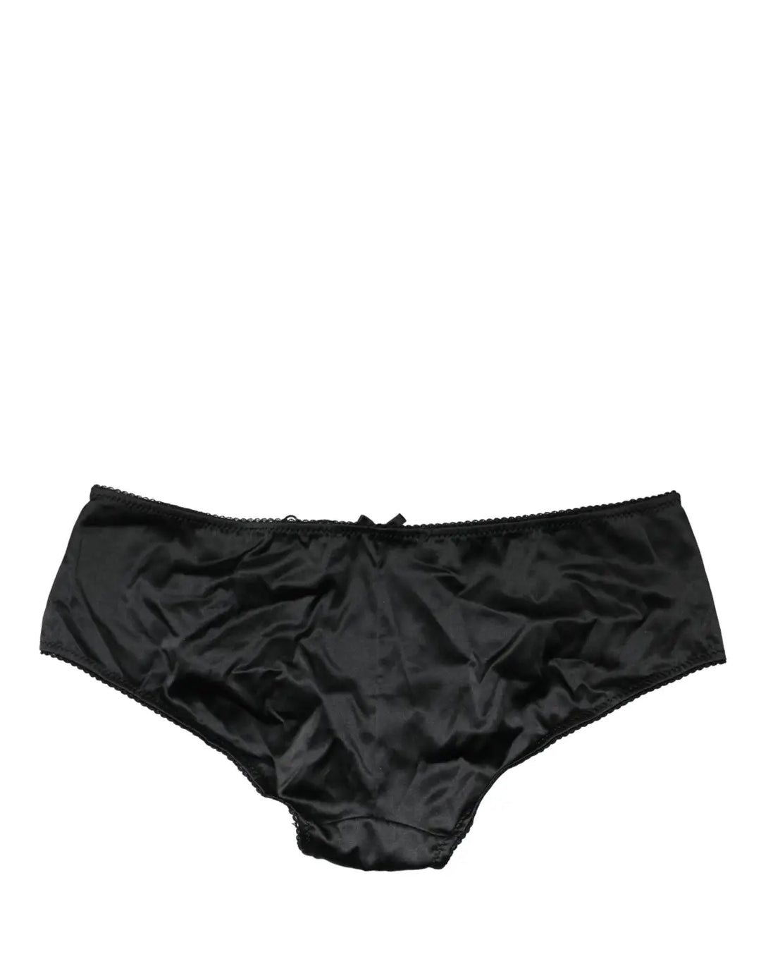 Dolce &amp; Gabbana Black Silk Stretch Mid Waist Brief Panty Underwear