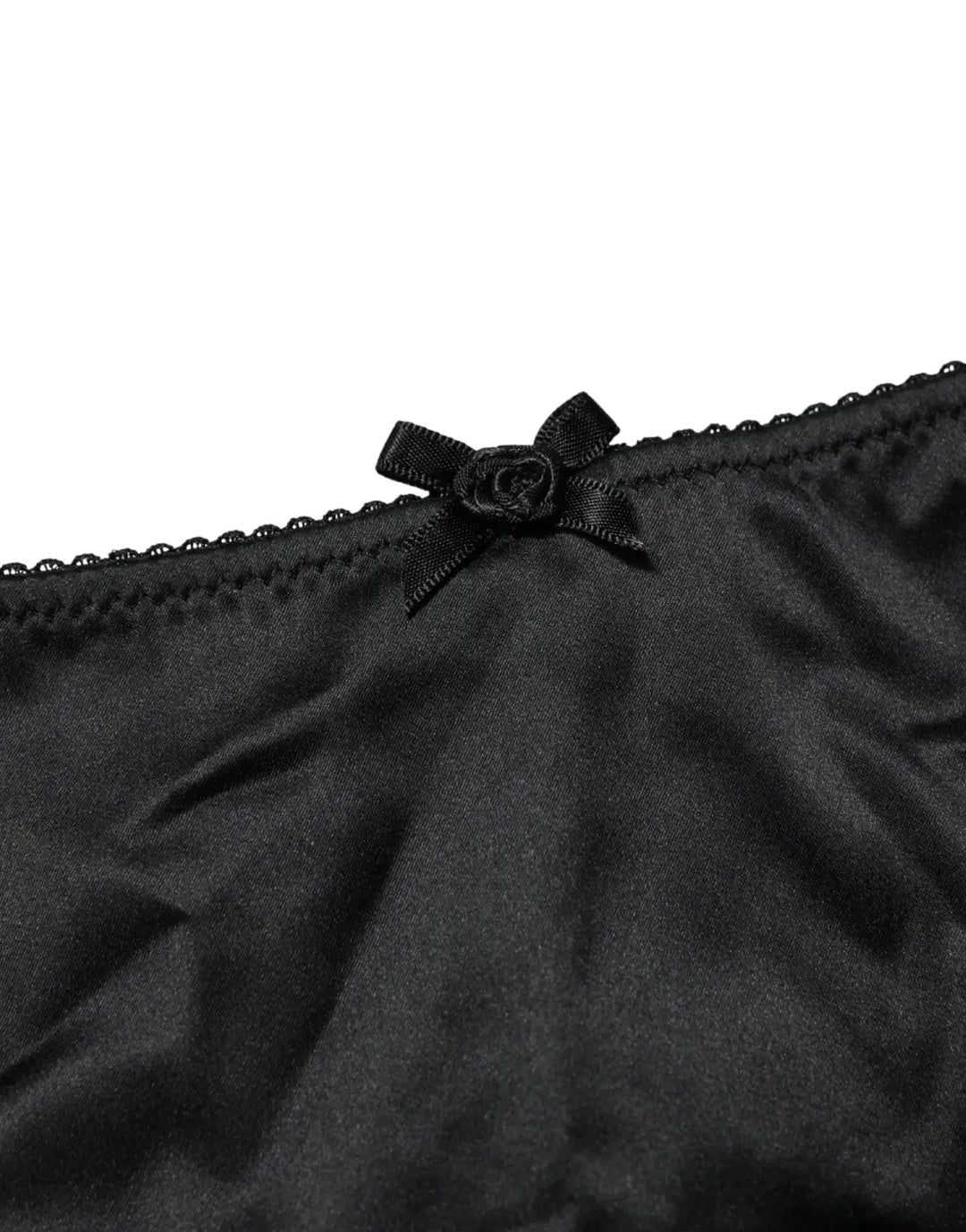 Dolce &amp; Gabbana Black Silk Stretch Mid Waist Brief Panty Underwear