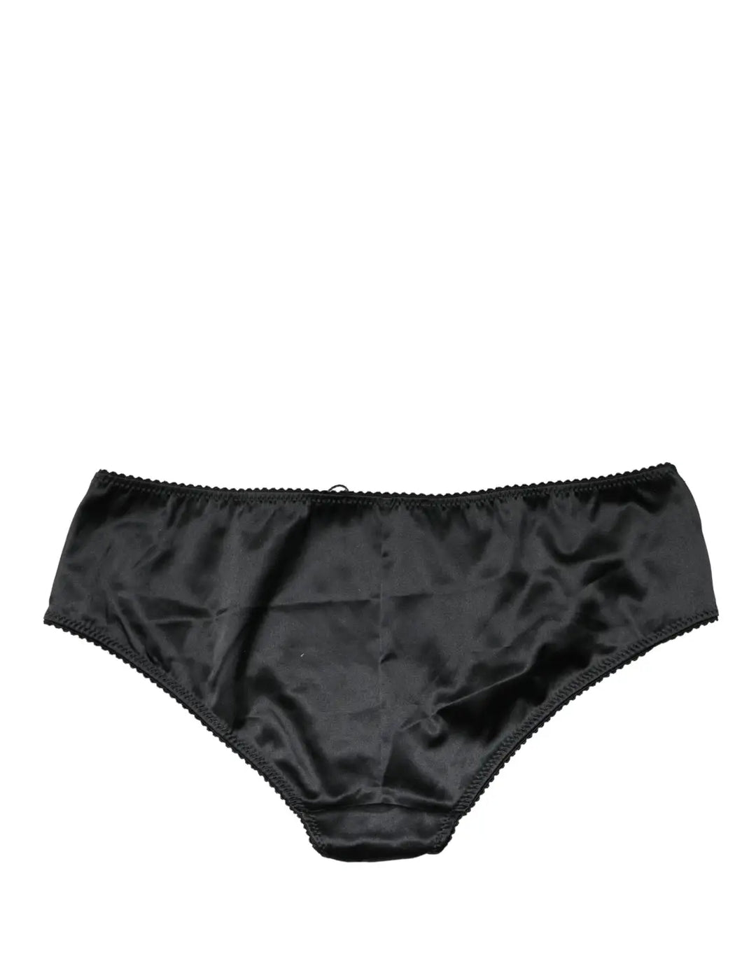 Dolce &amp; Gabbana Black Silk Stretch Mid Waist Brief Panty Underwear