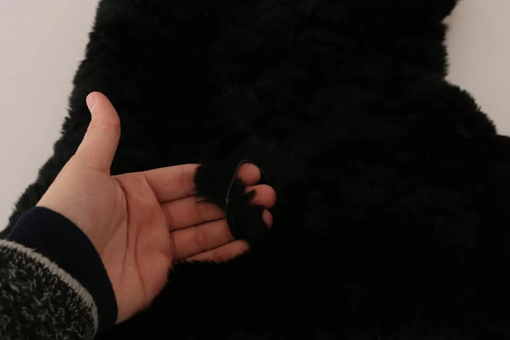 Écharpe à capuche en cachemire et fourrure de renard argenté noir Dolce &amp;amp; Gabbana