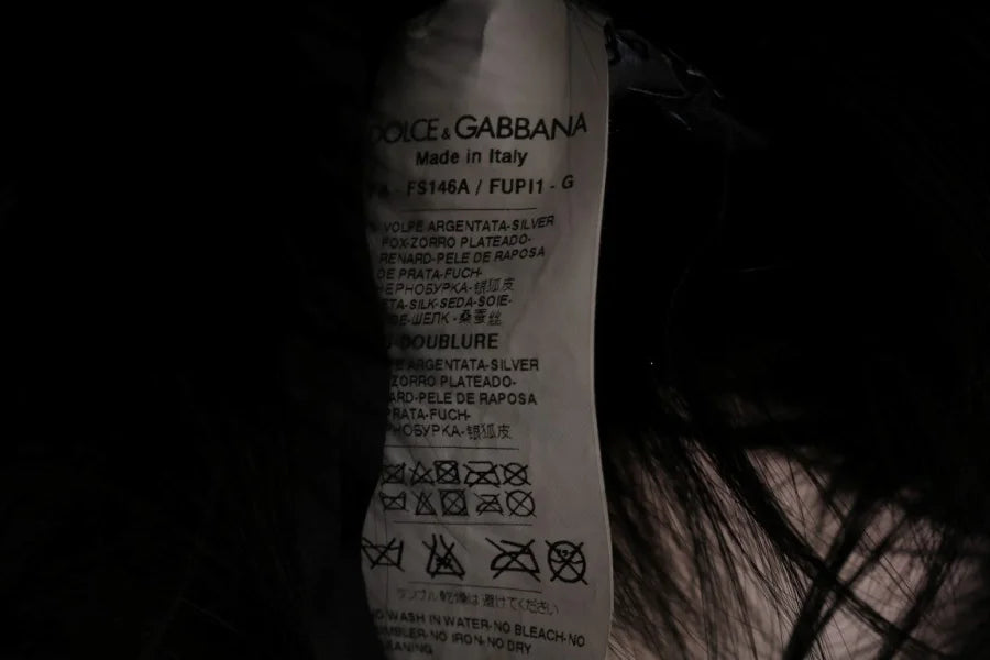 Dolce &amp; Gabbana Black Silver Fox Fur Scarf