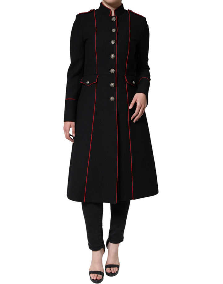 Dolce &amp; Gabbana Trench Coats - Black Single Breasted Coat Jacket