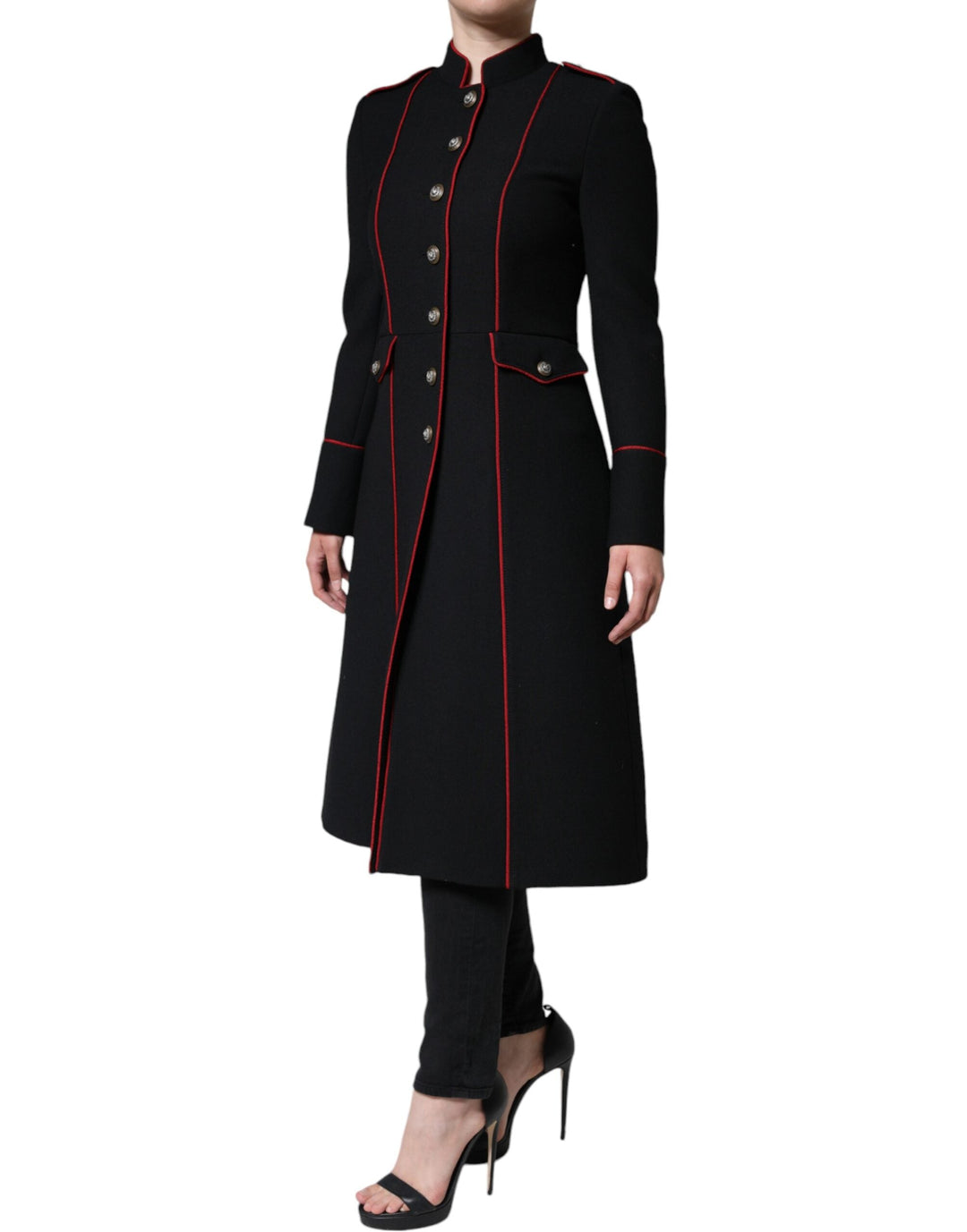 Dolce &amp; Gabbana Trench Coats - Black Single Breasted Coat Jacket