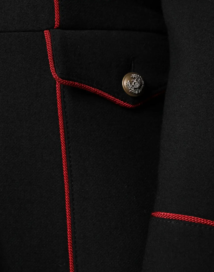 Dolce &amp; Gabbana Black Single Breasted Trench Coat Jacket