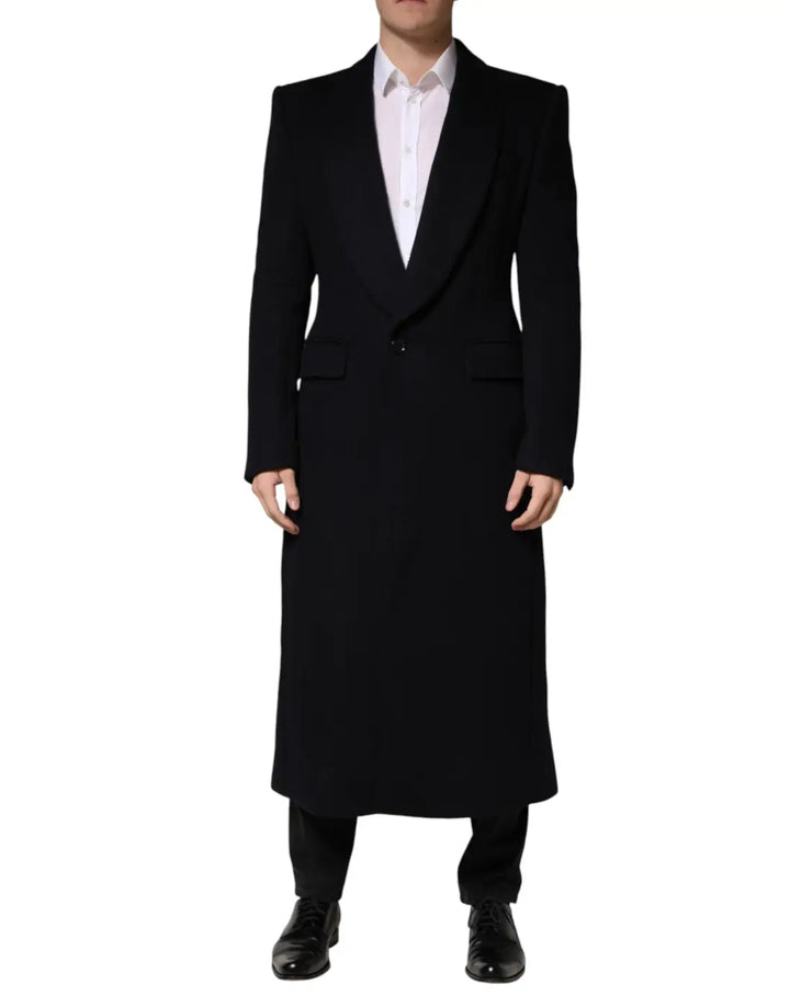 Dolce &amp; Gabbana Black Single Breasted Trench Coat Jacket
