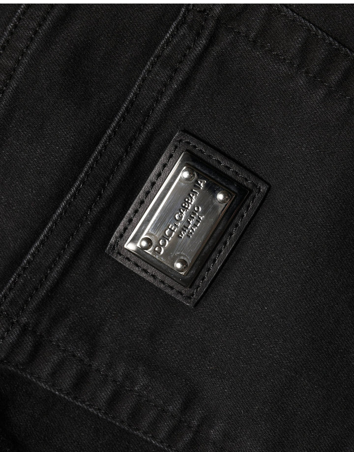 Dolce &amp; Gabbana Black Skinny Cotton High Waist Denim Jeans