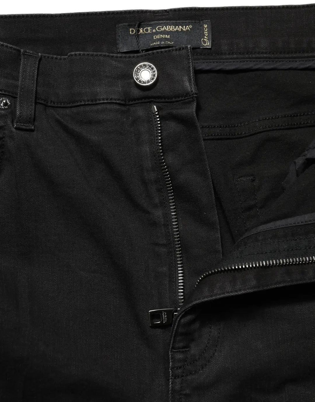 Dolce &amp; Gabbana Black Skinny Cotton High Waist Denim Jeans