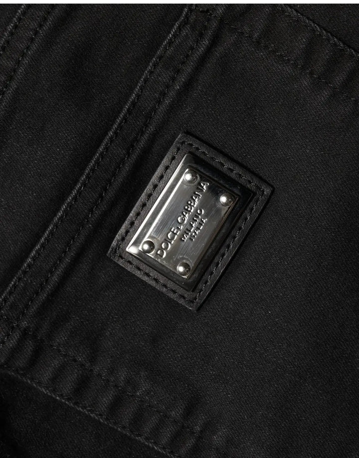 Dolce &amp; Gabbana Black Skinny Cotton High Waist Denim Jeans